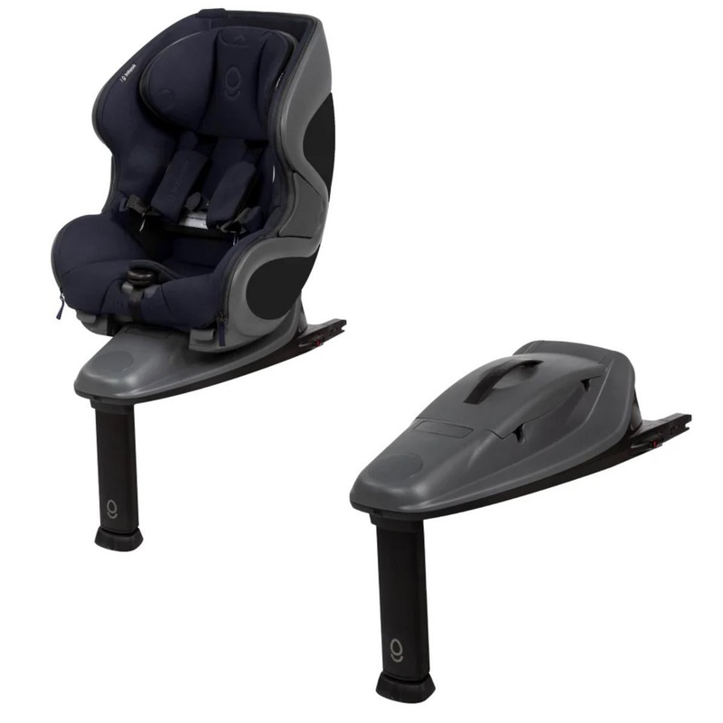 Babyark Classic Convertible Car Seat + Extra Base Bundle – Charcoal Grey / Midnight Blue