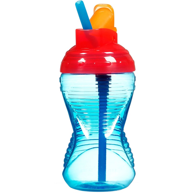 Munchkin Mighty Grip Flip Straw Cup, 10 oz – Blue/Red