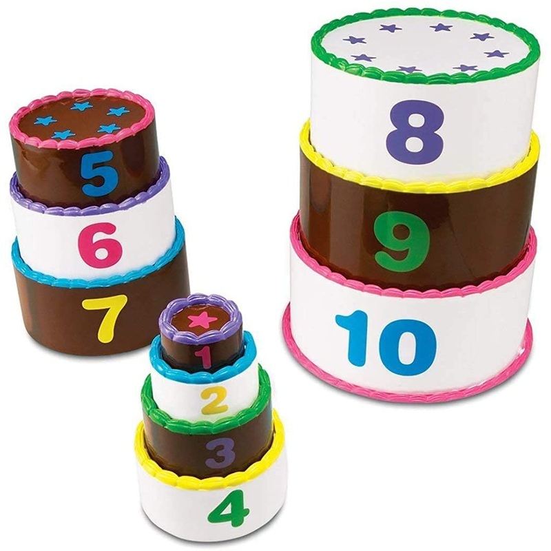 Stack and Count Layer Cake, Homeschool, Early Stacking & Counting Skills, Fine Motor Skills, 10 Pieces