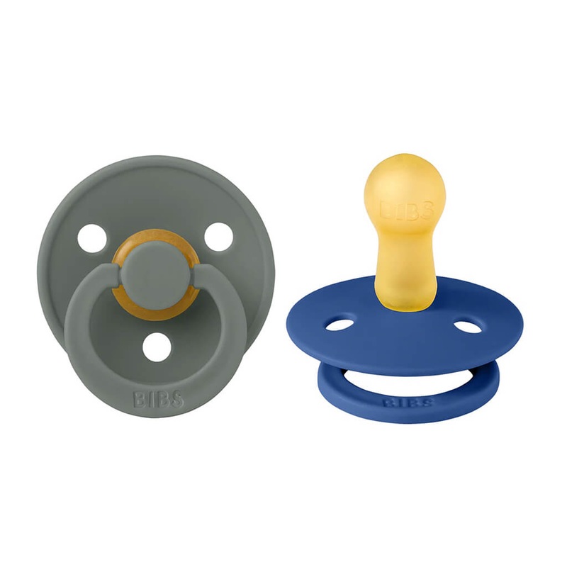 Bibs Natural Rubber Pacifier 2 Pack Pine Cornflower