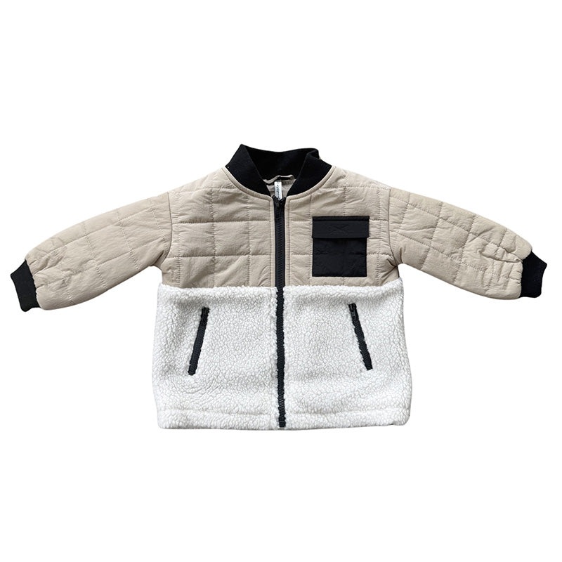 Quilted Sherpa Jacket – Cream
