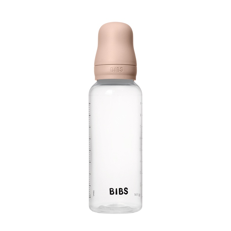 BIBS Round Silicone Baby Bottle 1-Pack 270 ml Medium Flow  Blush