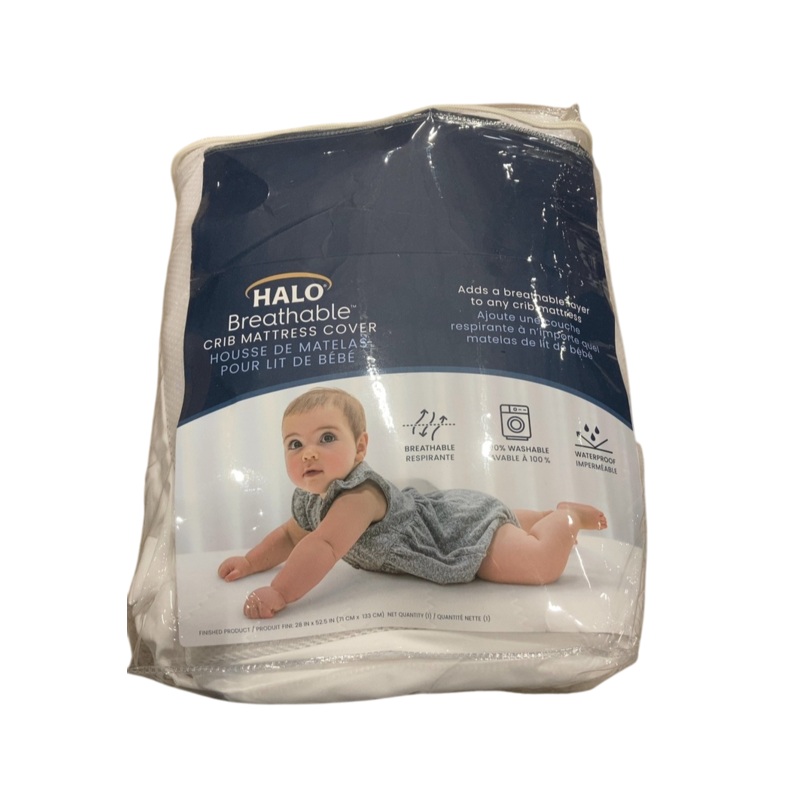 Halo Breathable Crib Mattress Cover, White