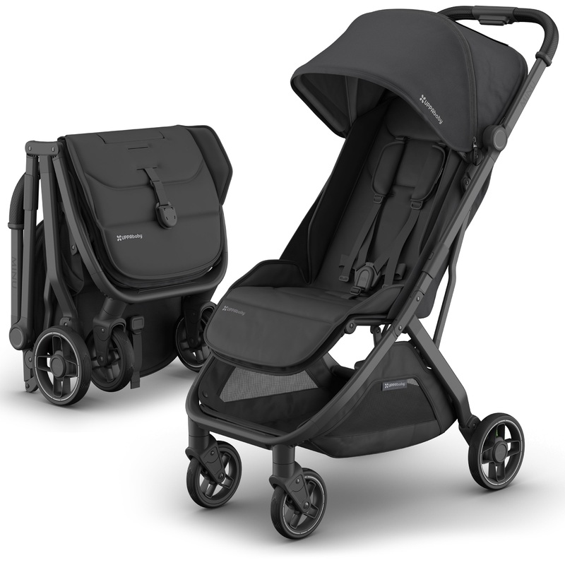 UPPAbaby Minu V3 Compact Stroller – Jake (Charcoal / Carbon Frame / Black Leather)