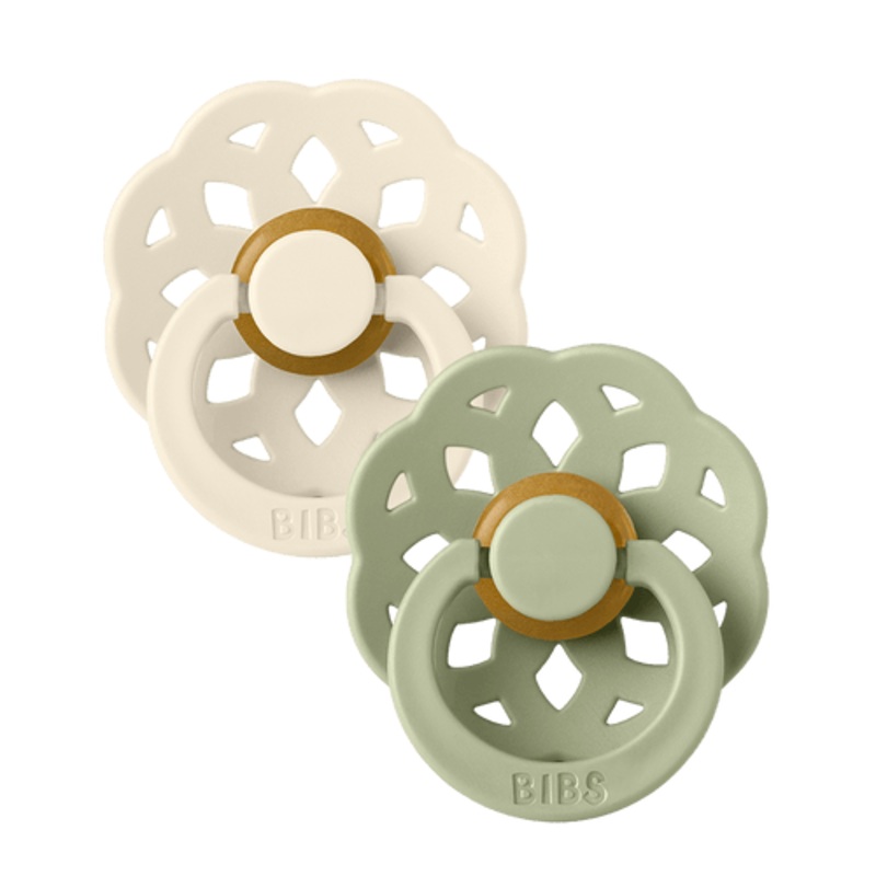 BIBS Pacifier Boheme 2 PACK Latex Size 2 Ivory/Sage