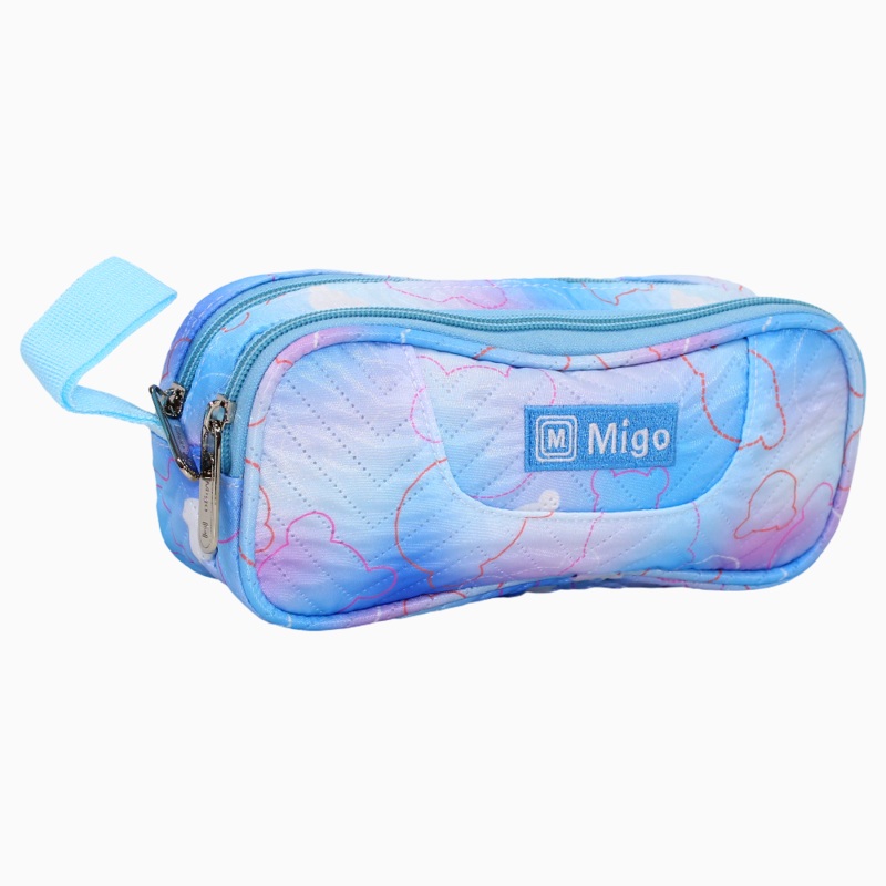 Fabric Mickey Mouse Pencil Case – Light Blue