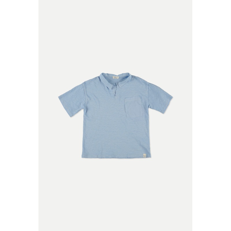 Slub Polo T-Shirt – Blue