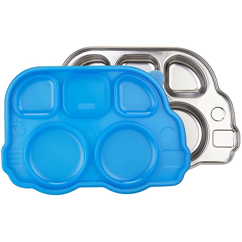 Innobaby Din Din Smart Stainless Divided Platter with Sectional Lid – Blue