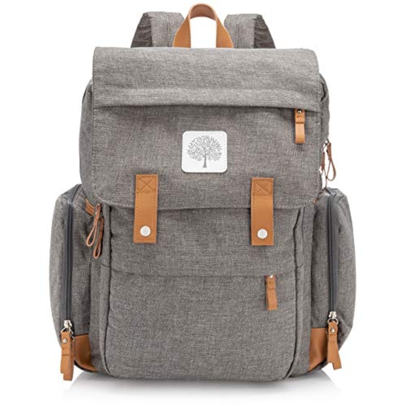 Parker Baby Co. Birch Bag Diaper Backpack, Gray