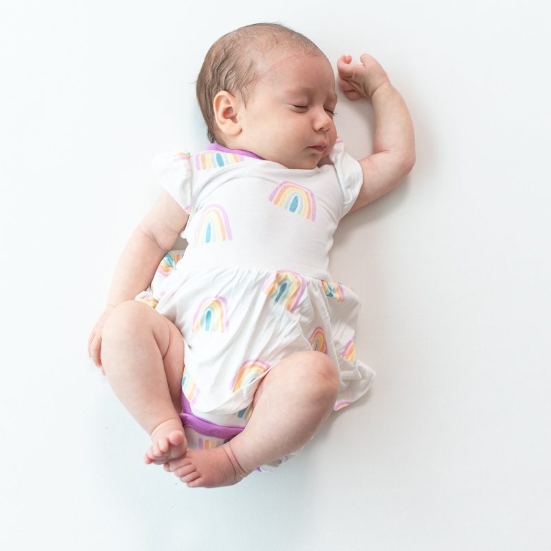 Twirl Bodysuit Dress in Poi Rainbow