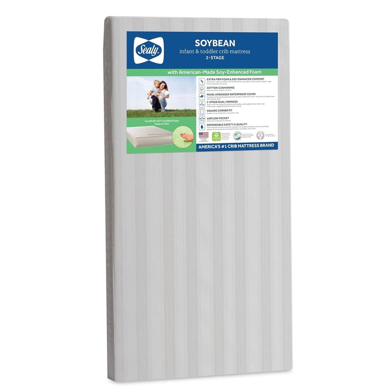 Soybean 2 Stage Crib Mattress plus Toddler Bed Fit, 52″X28″