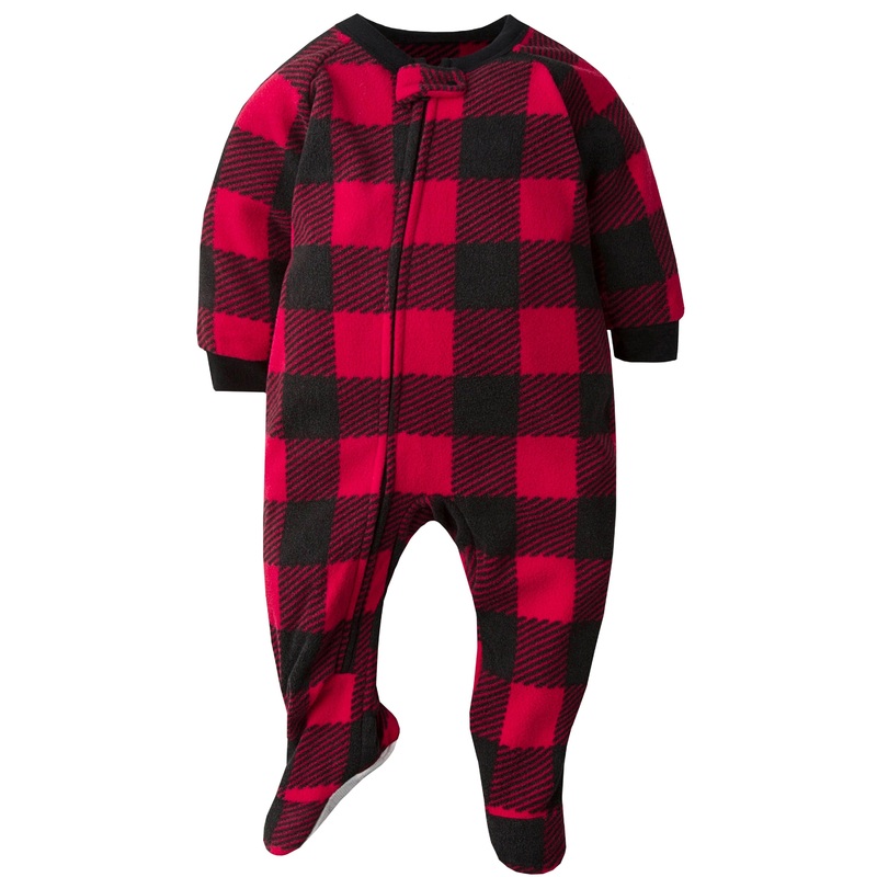 Toddler Neutral Buffalo Plaid Fleece Pajamas