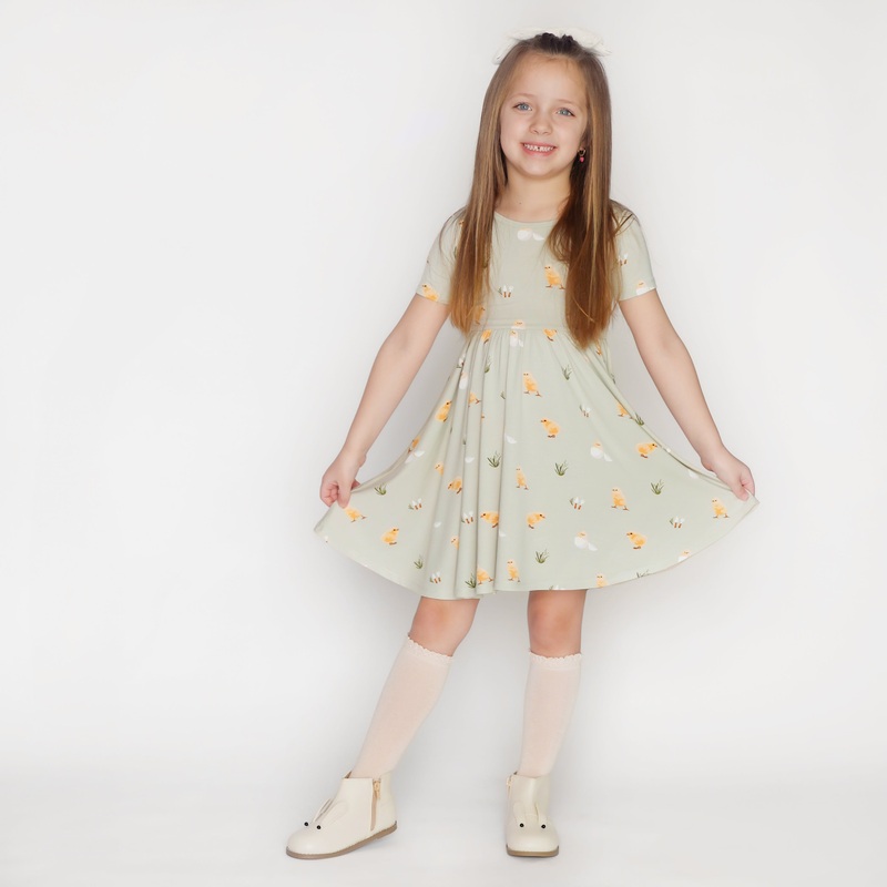 Twirl Dress in Aloe Chick