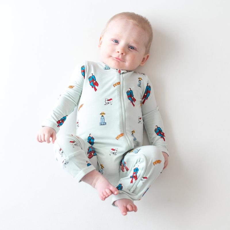 Zippered Romper in Superman