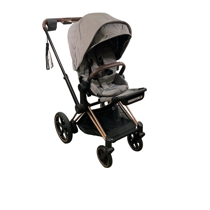 Cybex E-PRIAM Electric Stroller, 2019, Rose Gold, Soho Grey, without Battery