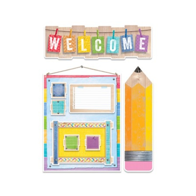 Upcycle Style Welcome Bulletin Board Set