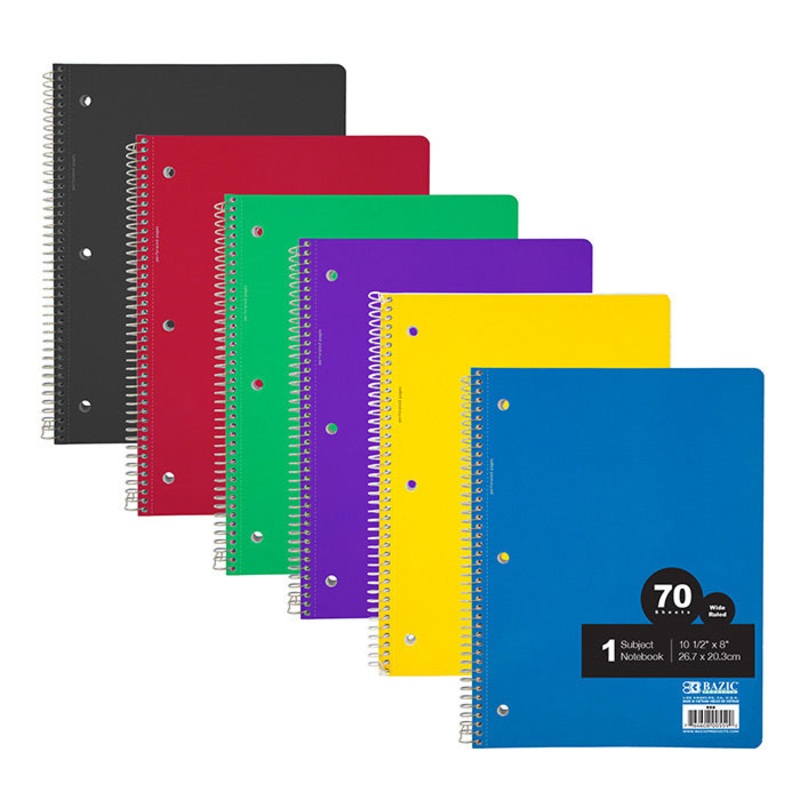 BAZIC W/R 70 Ct. 1-Subject Spiral Notebook