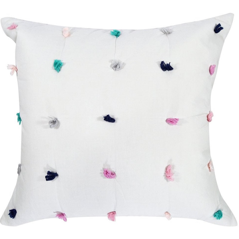 Hello Spud Decorative Pillow with Stuffer – Pom-Pom Multi-Color