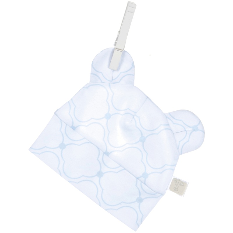 Little Giraffe Link Cotton Cap with Ears in Blue – 3 to 6 Months