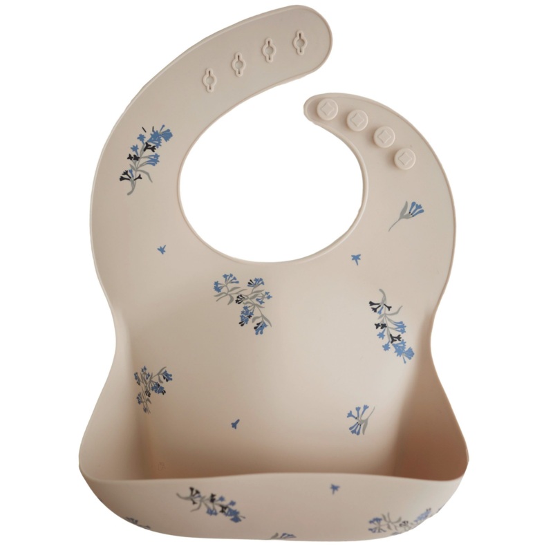 Silicone Bib – Lilac Flowers