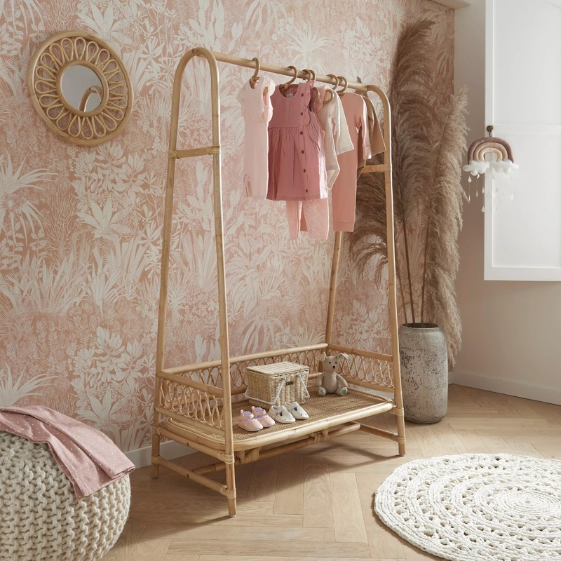 CuddleCo – Aria Children’s Clothes Rail – Rattan