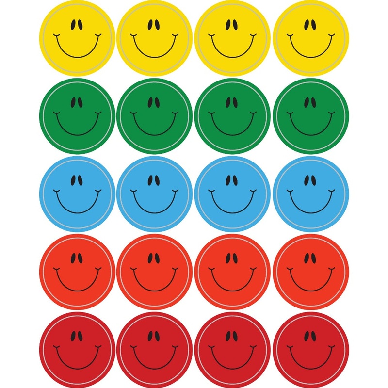 Smiley Faces, Multicolor Shape Stickers