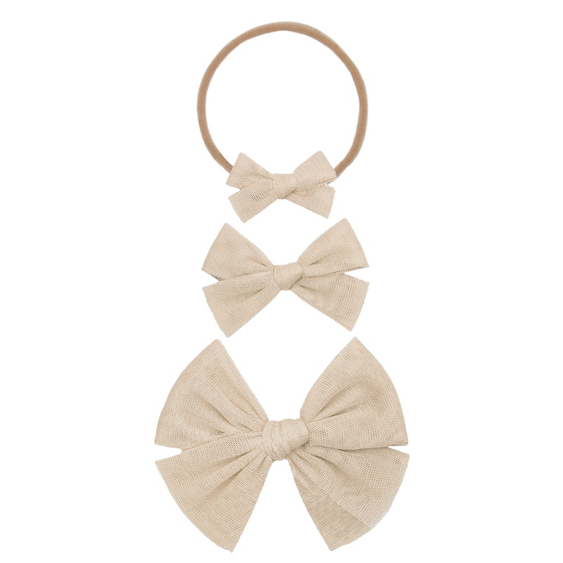 Tulle Bow – Sand Headband