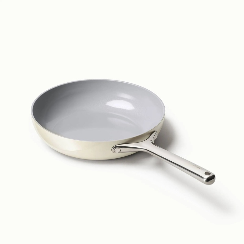 10.5″ Fry Pan Cream: Nonstick Ceramic Cookware