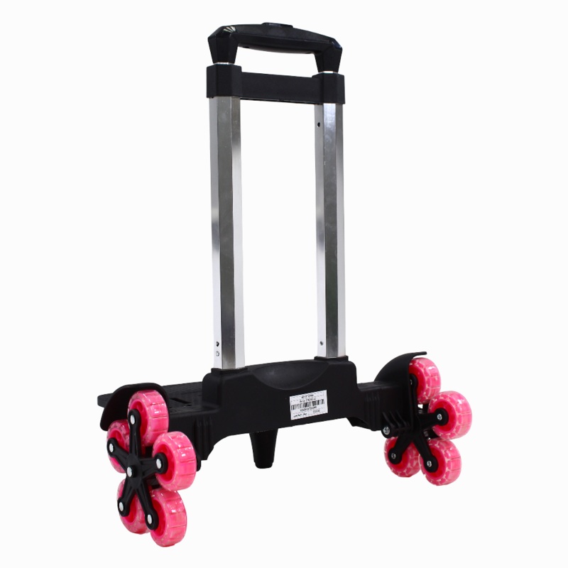 Foldable School Trolley Cart  Fits 18.5 / 20 Inch Bags Pink 5 wheel