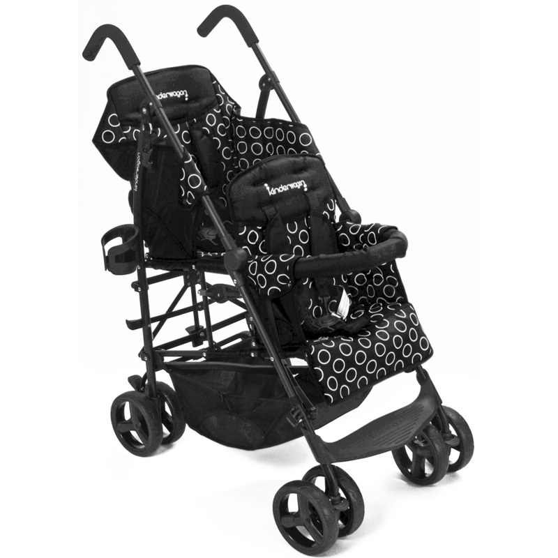 Kinderwagon HOP Tandem Double Umbrella Stroller in Black