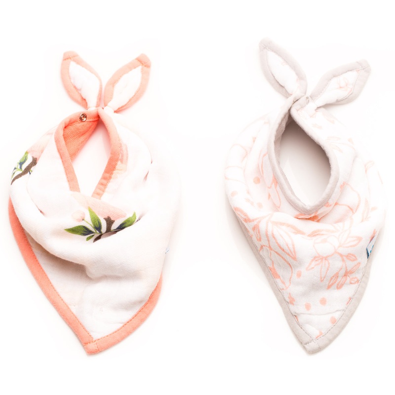 Little Unicorn Cotton Bandana Bib 2-Pack – Watercolor Rose