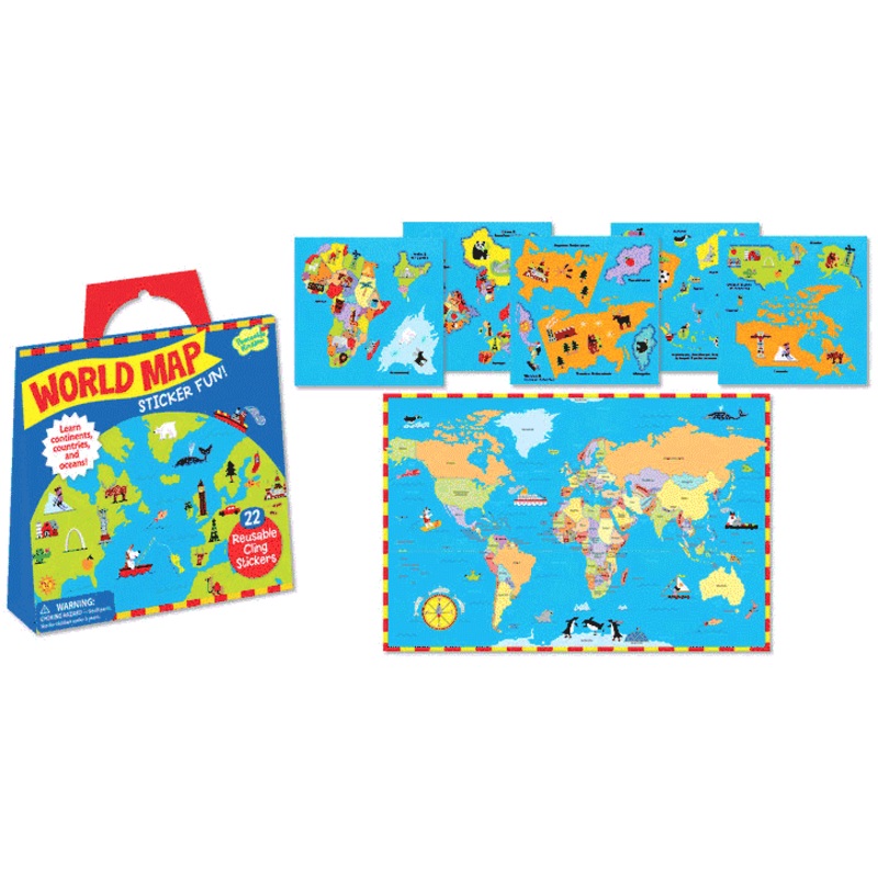 Peaceable Kingdom World Map Sticker Pack