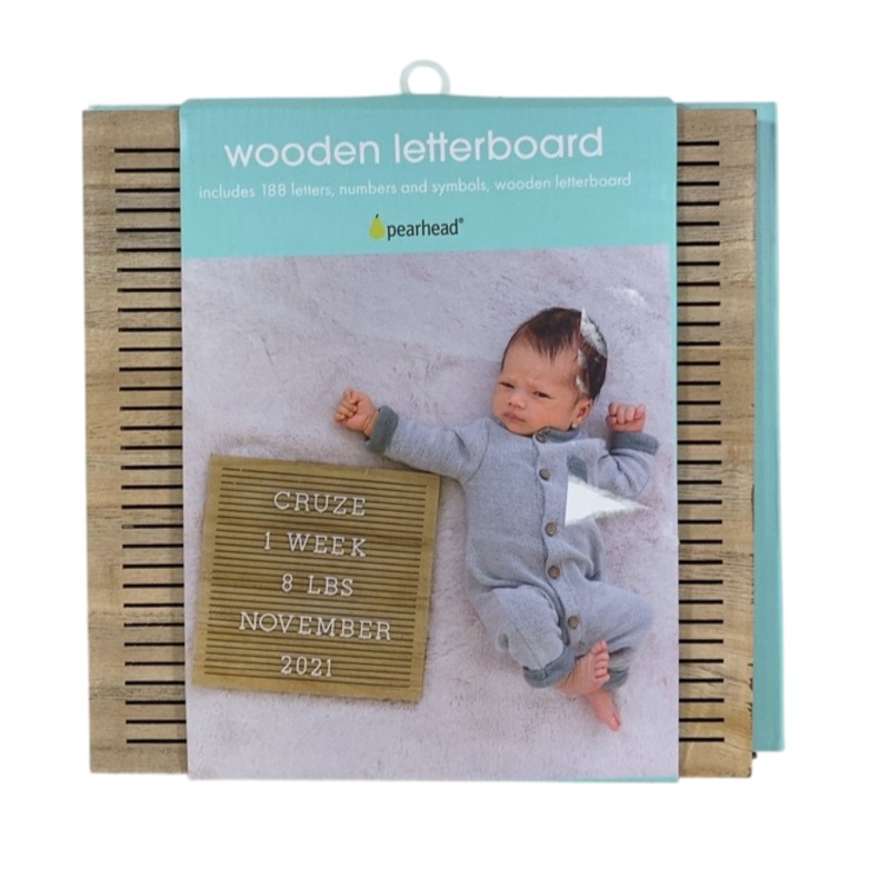 Pearhead Letterboard Set, Natural Wood