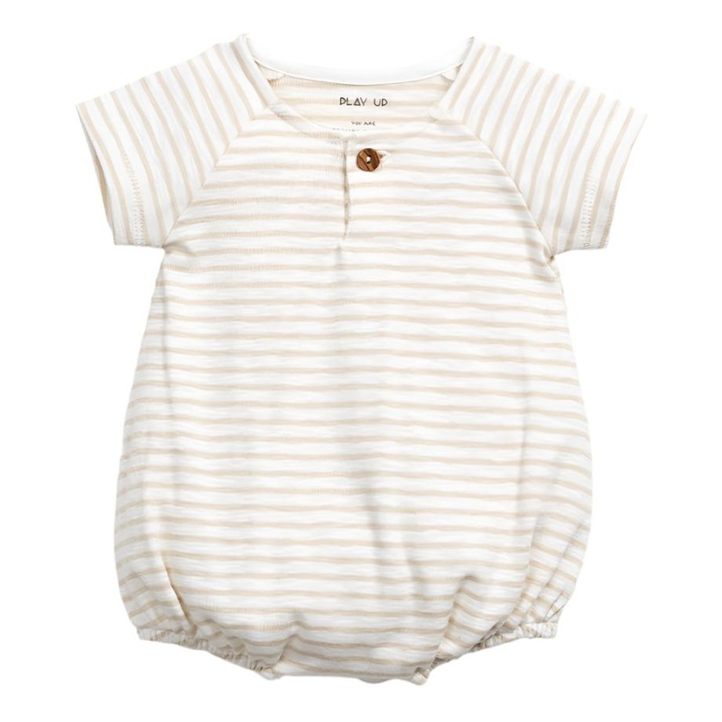 Play Up – Organic Bubble Romper – Natural Stripe