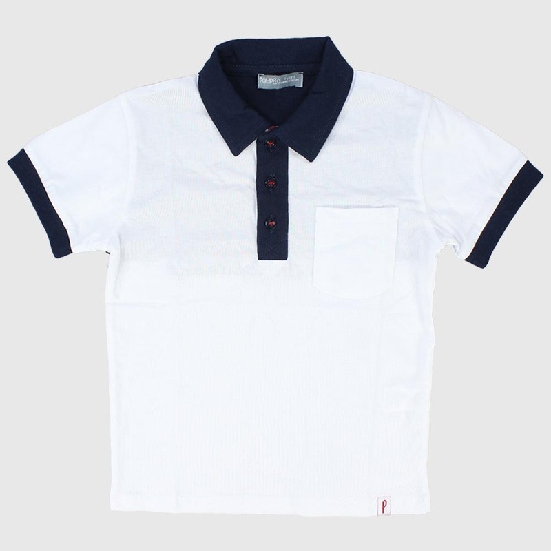 White Short-Sleeved Polo Shirt