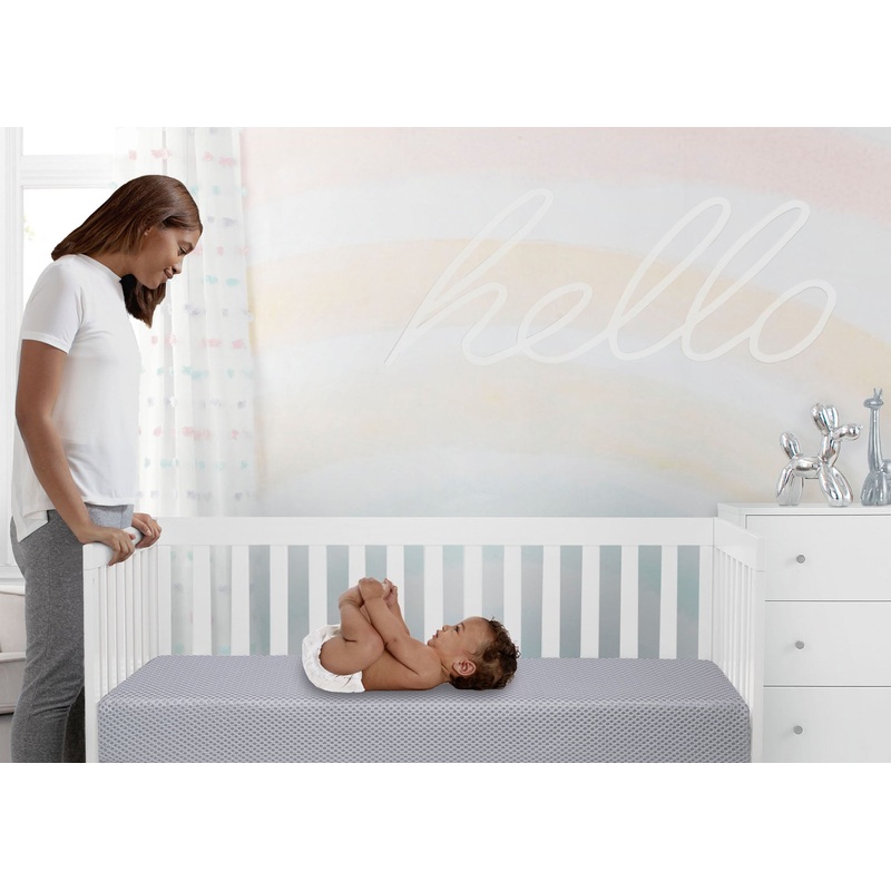 Soothing Nights Breathable Baby Crib and Toddler Mattress with Machine Washable Cover