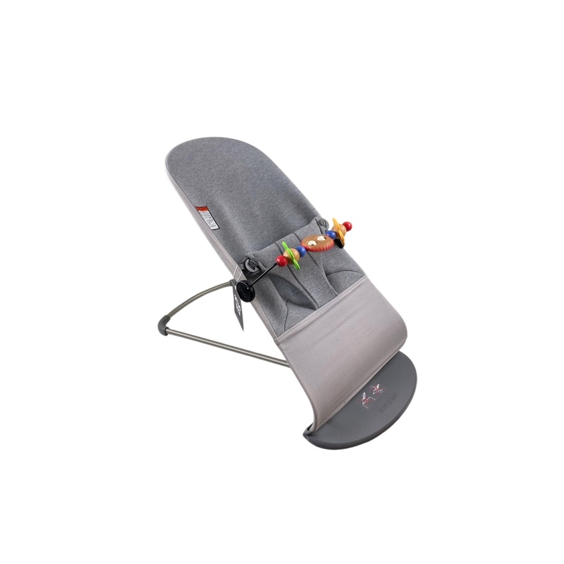 BabyBjorn Bouncer Bliss Bundle With Toy Bar, Googly Eyes, Dark Gray Frame, Light Gray 3D Jersey