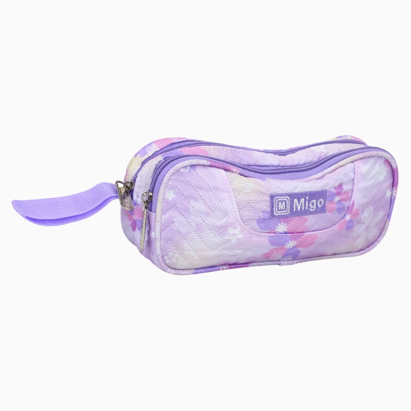Fabric Floral Pencil Case – Purple