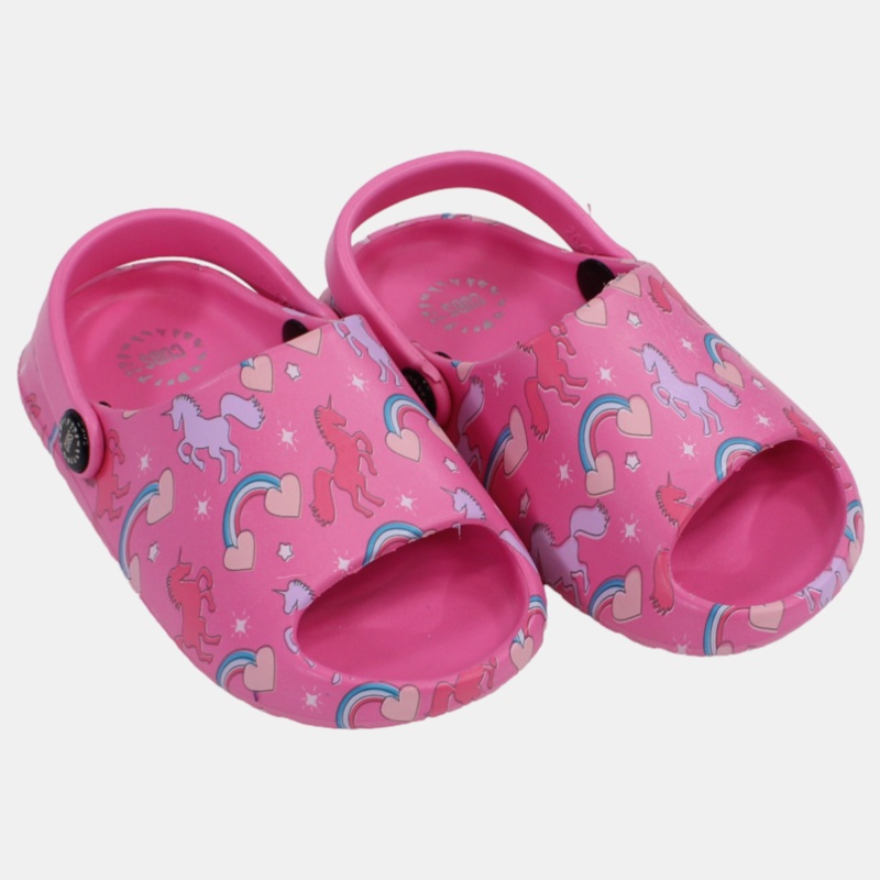 Girls Rubber Sandals  Pink with Unicorn Design