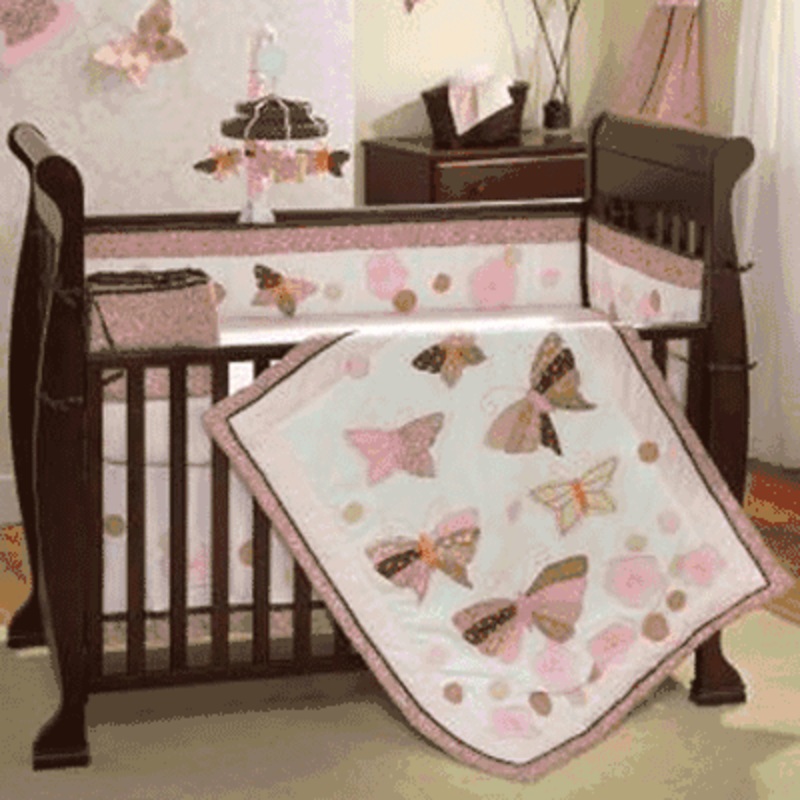 Lambs & Ivy Butterfly Dreams 6 Piece Crib Bedding Set