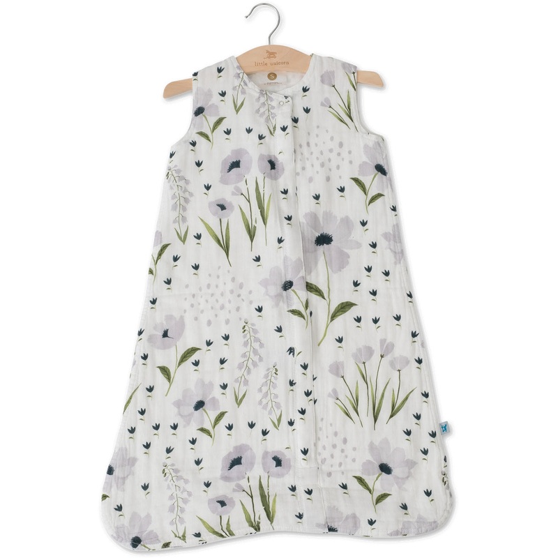 Little Unicorn Cotton Muslin Sleep Bag, Small – Blue Windflower