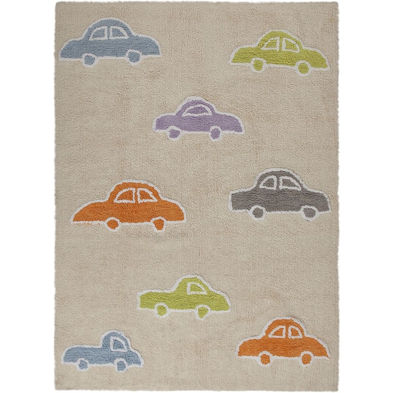 Lorena Canals Cars Rug – Beige/Multi (4′ x 5′ 3″)