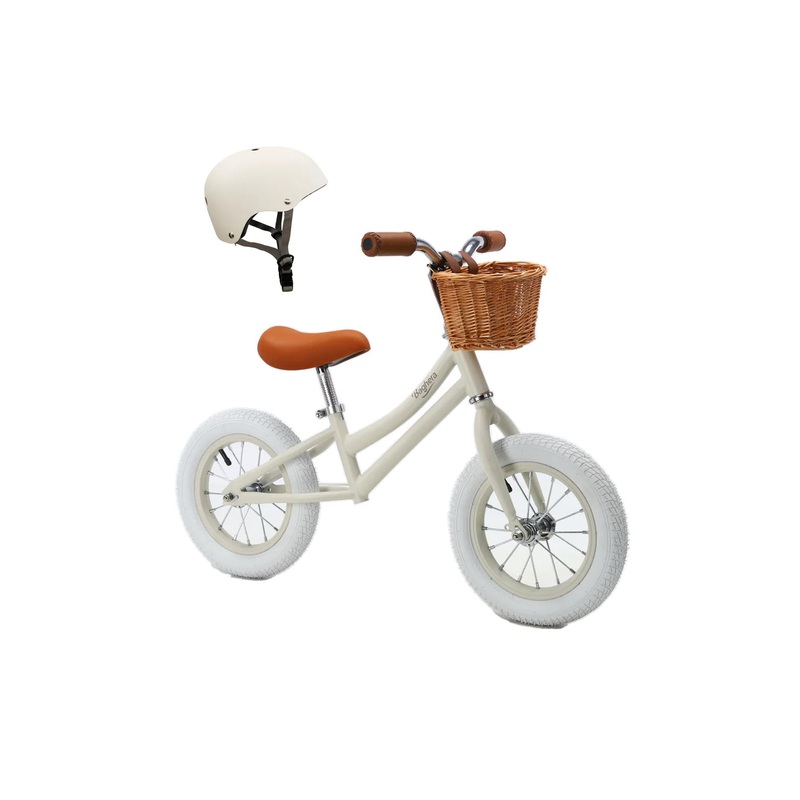 Bicycle BALANCE BIKE Ivory White + Helmet