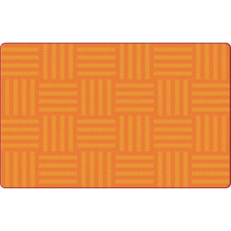 Tone-on-Tone Solids Carpet, Hash Tag Design, 6′ x 8’4″ Rectangle, Orange