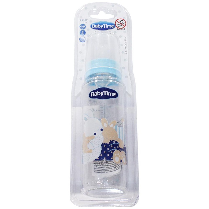 Baby Time Baby Glass Feeding Bottle 250ml
