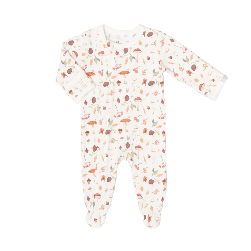 Coccoli Infant Modal Zipper Footie – Mushrooms