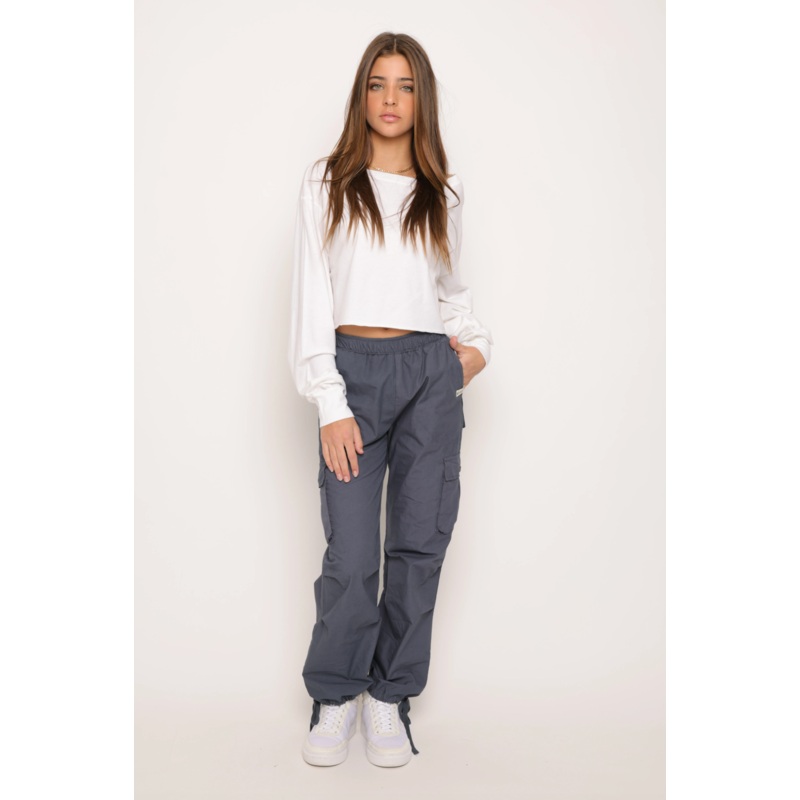 Cotton Jersey Longsleeve Cropped Top – Ecru