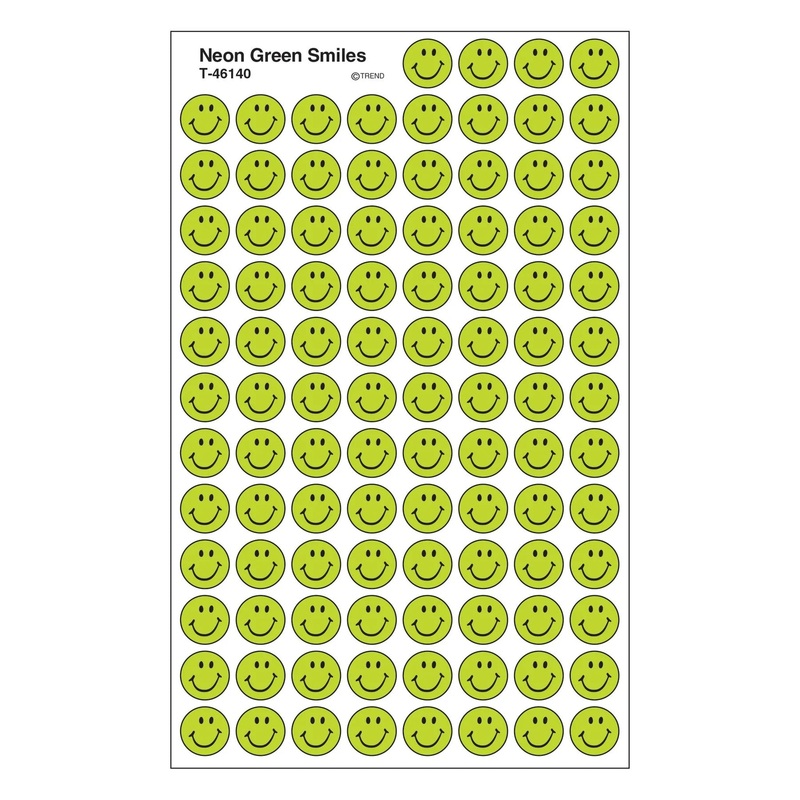 Neon Green Smiles superSpots Stickers