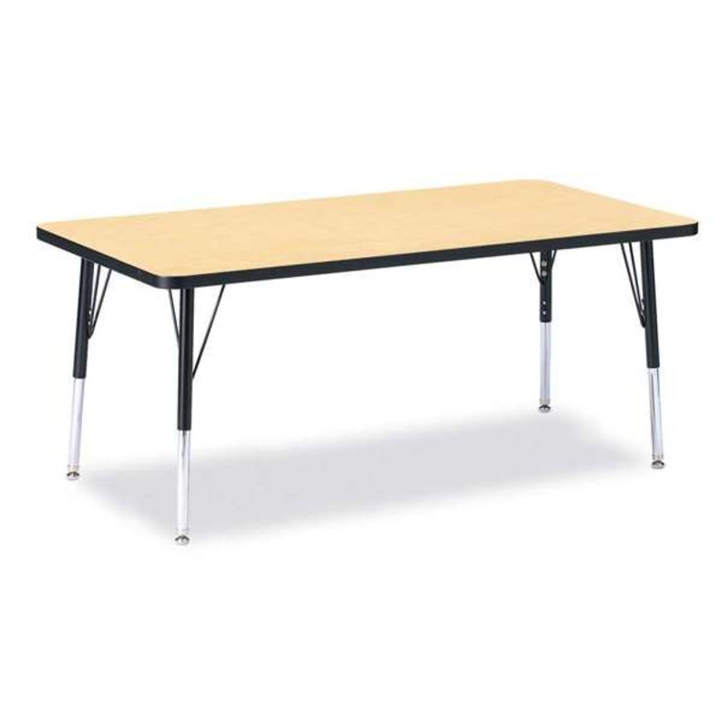 Berries Rectangle Activity Table – 30″ X 60″, E-height – Maple/Black/Black