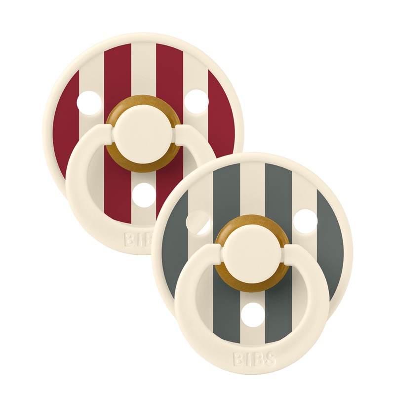 BIBS Pacifier Studio Colour 2 Pack Latex Size 1  Ruby & Pine